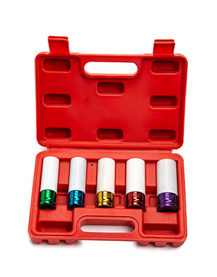  1/2'' Drive Wheel Nut Impact Socket Tool Kit 5PCS-1